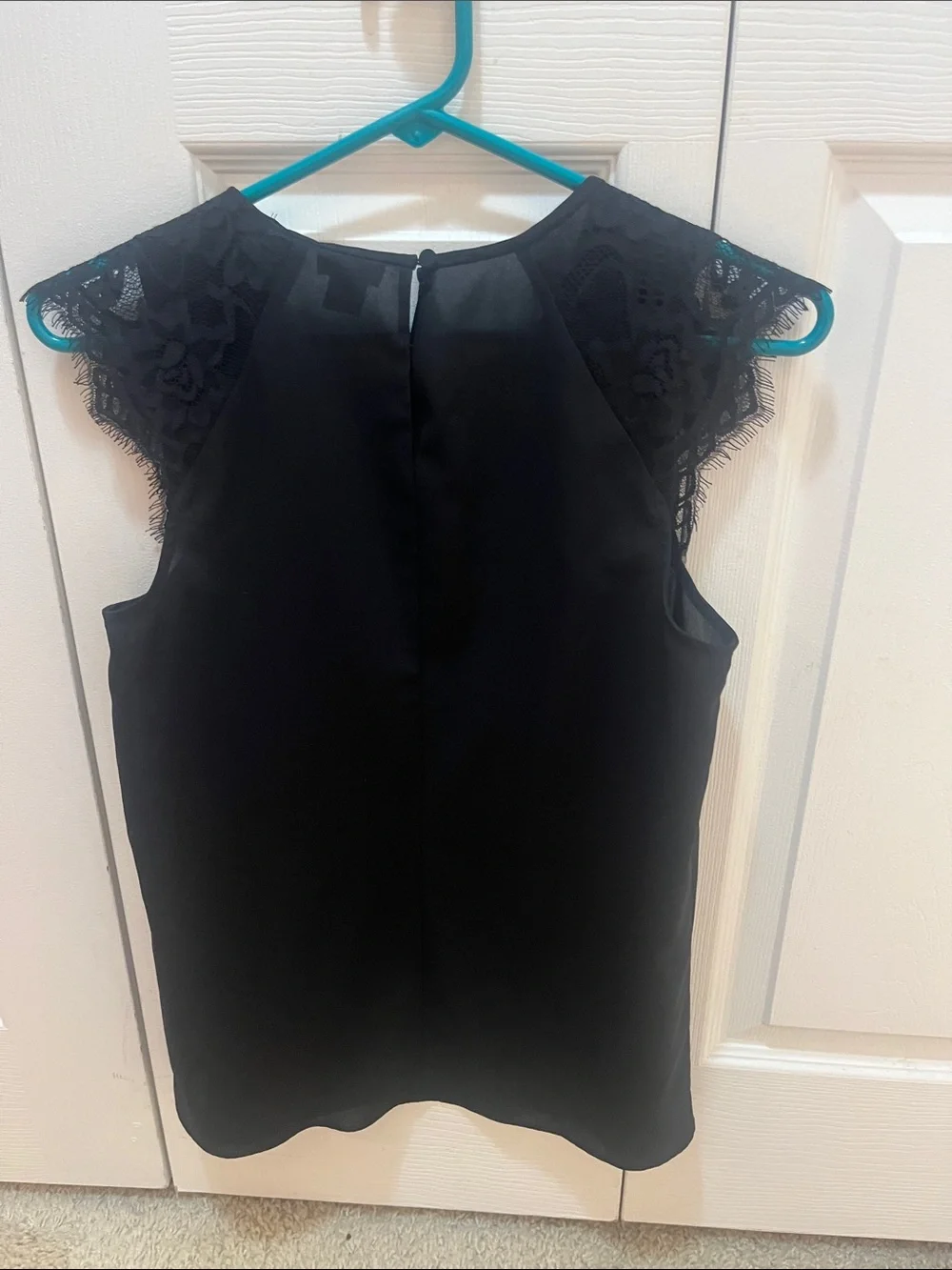 J. Crew Black Lace Cap-Sleeve Camisole Blouse